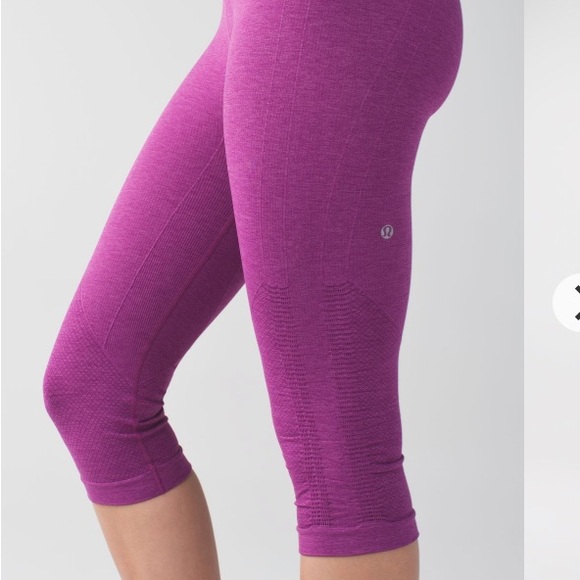 lululemon athletica Pants - Lululemon In The Flow Crop II Fuchsia 4 Seamless